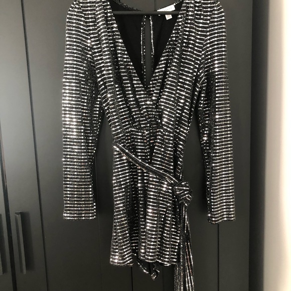 TOPSHOP BLACK + SILVER ROMPER - Picture 1 of 5